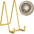TR-LIFE 4 Pack 8 Inch Plate Holder Stands for Display, Large Gold Metal Picture Easel for Platter, Books, Photos
