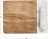 Creative Co-Op Mango Wood and Marble Cheese and Cutting Board with Inlaid Marble Pestle