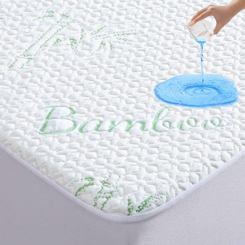 GOONIK Twin Size Mattress Protector, Breathable Bamboo Viscose Waterproof Twin Mattress Pad