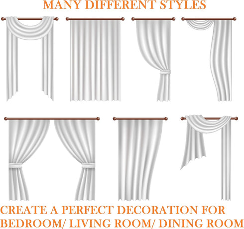 Elegant Comfort Luxury Sheer Curtain Panels, Classic White, 40 x 84-inches Long, Set of 2 for Kitchen, Bedroom, Living