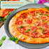 Pizza Pan, 14 Inch Nonstick for Oven with Widen Handles for Cooking, Baking, Grilling, Black