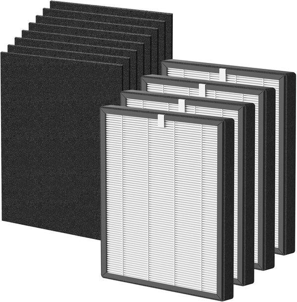 ProHEPA 9000 True HEPA Filters Replacement for VEVA ProHEPA 9000 Air Cleaner, 4 True HEPA + 8 Activated Carbon Filters