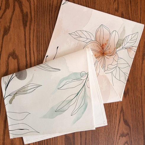 ARBINSON 13 72 Inch, Summer 13" 72") Watercolor Floral Spring Table Runner x Art Flowers Seasonal Holiday Kitchen