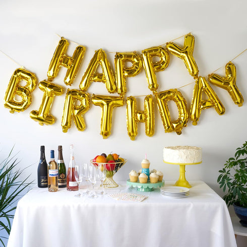True Fabrication 6237 Gold Happy Birthday Mylar Balloon, Multi Color