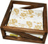 Rustic Brown Flat Napkin Holder by OwlGift, Solid Wood for Kitchen Table, Farmhouse Style Décor