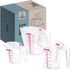 Chef Pomodoro 3-Piece Liquid Measuring Cups Set - Includes 1, 2, and 4 Cup, BPA-Free Plastic, Stackable Nesting
