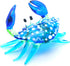 WitnyStore Tiny 2" Long Blue White Dots Crab Figurine - Miniature Hand