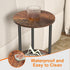 GHIMIGN 11.8'D 3-Tier Round Drink Table - Small Side Table with Wood Legs, End Table for Small Space, Balcony & Office