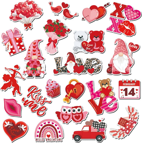 JULMELON Valentine's Day Magnets, 22 Pcs Decor Car Magnetic Stickers for Wedding Party & Cruise Decorations