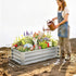4' 2' 1' Outsunny Galvanized Raised Garden Bed, x x Metal Planter Box, for Growing Vegetables, Flowers, Herbs