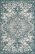 Unique Loom Outdoor Collection Area Rug 2' x 3' 1' Rectangle Teal/Ivory