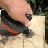 Outset 76621 Himalayan Salt Block - Pizza Stone and Cast Iron Pan with Nylon Cleaning Brush and Stainless Steel Scraper