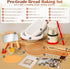 9" 10" 37oz Sourdough Starter Kit with Round & Oval Banneton Proofing Basket and Starter Jar - Beginner-Friendly