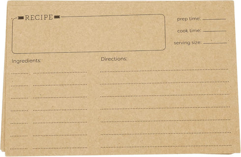 LotFancy Recipe Cards: 4x6 Inch, 60 Count, Double Sided Blank Recipe Cardstock, Vintage Index Cards