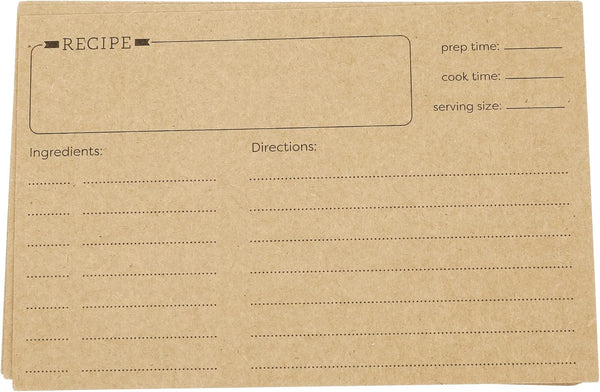 LotFancy Recipe Cards: 4x6 Inch, 60 Count, Double Sided Blank Recipe Cardstock, Vintage Index Cards