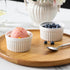 MALACASA Ramekins, 4 oz Oven Safe Porcelain Creme Brulee Cups, Set of 6 White Baking Bowls