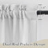 RYB HOME Semi Sheer Valance Curtains, 36 x 63 inches, 2 Panels, Dove Grey, Linen Texture Wave Fabric for Light