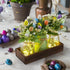 DUOER Easter Centerpiece Table Decorations for Table Runner Farmhouse Coffee Table Decor with Wood Tray and Led Light