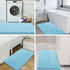 smiry Luxury Chenille Bath Rug 47''x17'', Extra Soft Non-Slip Plush Carpet Runner for Bathroom, Sky Blue