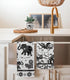 Karma Gifts KA101944 Black and White Boho Tea Towel, Cotton, Octopus 18" x 22"