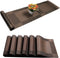 Placemats with Table Runner Sets, Woven Crossweave Vinyl Kitchen Tablemat, Washable PVC Mats for Dining Table