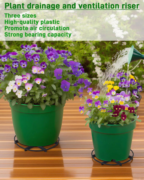 ISYOKE 21 Pack 5 7 8 Inch Plastic Plant Saucer Stand, Flower Pot Feet Drainage Risers Elevator, Plant Pot Risers