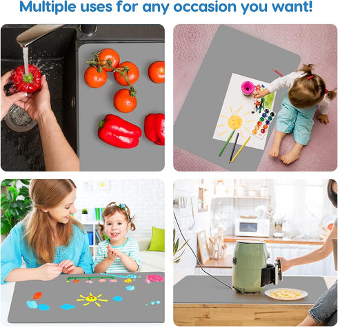 35.3"x23.5"x0.08", Counter Counter AECHY Extra Large Silicone Mat Multipurpose Silicone Mat Thick Heat Resistant Mat