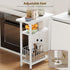 25.2" HET004WT1 Heybly Small Narrow Side Table for Small Space, Thin Bedside Table with Storage Basket, Skinny End