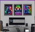 NBYARTQ 3Pcs Cool Gaming Wall Art - Retro Video Gamer Watercolor Posters, Colorful Neon Canvas Prints for Boys Room