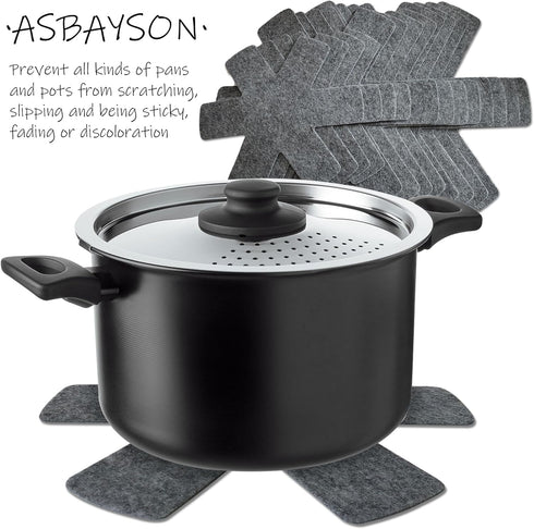 Pot and Pan Protectors Set of 12, 3 Different Sizes for Stacking and Protecting Your Cookware