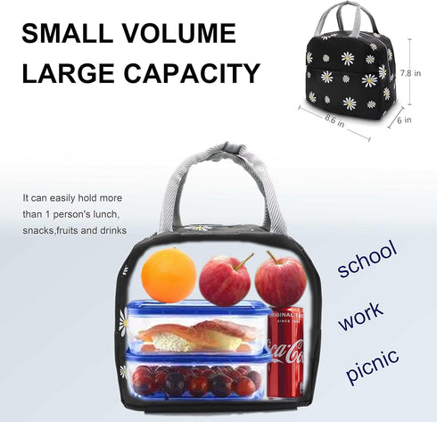 Sonuimy Insulated Lunch Bag for Women, Reusable Cute Tote Lunch Box, Leakproof Cooler for Work Travel