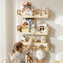 Wall,3 Pack Nursery Shelves for Pine Wood Nursery Floating Book Shelves,Scalloped Floating Shelves for Living Room