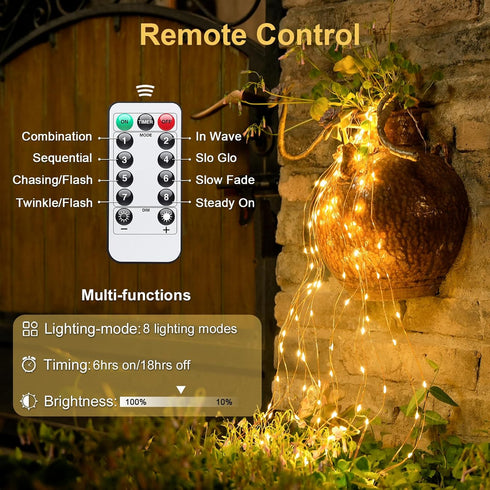 2 Pack 400 132ft JMEXSUSS Fairy Lights Battery Operated with Remote, Total LED Battery Powered String Lights, Fairy