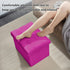 17 inch AmasSmile Storage Ottoman Foot Rest Stool, Velvet Footstool Bench, Hot Pink Short Ottomans Stool, Small Folding