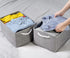 2 Pack Closet TheWarmHome Large Storage Bins Basket, Grey Fabric Storage Cubes for Changing Table Nursery Livingroom