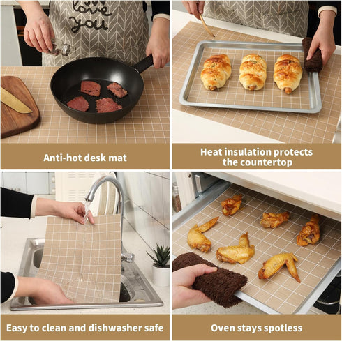 Silicone Baking Mat Roll 16IN*5FT, Non-Slip Pastry Mat, Non-Stick Reusable Oven Liners, Easily Cut to Size