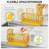 304 Countertop Cisily Lemon Yellow Sink Caddy Organzier with High Brush Holder, Sponge Holder for Sink, Rustproof