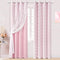 Yinhua Pink Curtains for Girls Room Double Layer Blackout Curtains for Bedroom