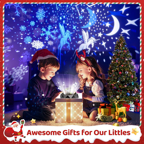 15 15 3 PIKOY Night Light Projector for Kids Room - Colors, White Noise, Films, Remote - Rechargeable Star Lights