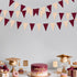 Burgundy Party Decorations - Maroon Champagne Gold Triangle Banner Flag Bunting for Birthday, Engagement, Wedding, Baby