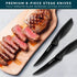 Home Hero Steak Knives Set - 8 Pcs High-Carbon Stainless Steel Serrated Knives with Ergonomic Handles (Black)