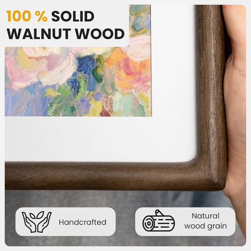 8x10 8x10 8 10 5x7 1 Pack Picture Frame, USA-Sourced Walnut Wood Picture Frame, Photo Frame with High Tempered Glass