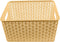 YBM Home Small Plastic Rattan Storage Box Basket Organizer, Beige, 1 Pack