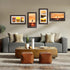 Space Art Deco 7x14 Collage Picture Frame with 3 Openings for Three 4x6 Photos or 7x14 Prints, Dark Brown/Ornate Gold