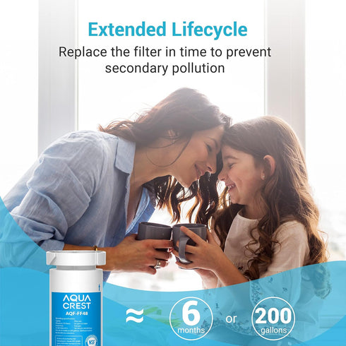 AQUA CREST XWF Refrigerator Water Filter, Replacement for GE® XWF, NSF Certified, 1 Filter