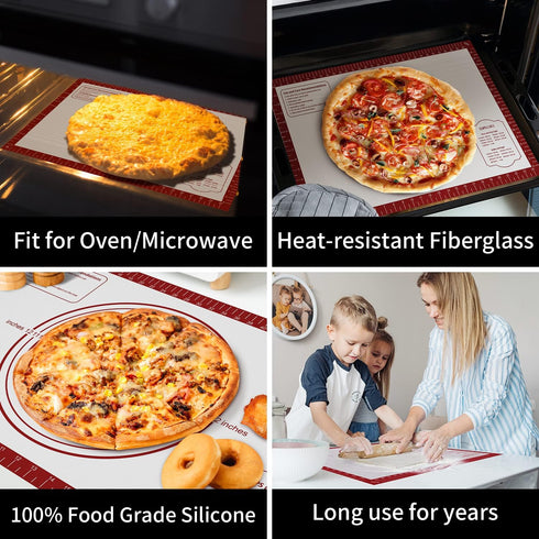 Silicone Baking Mat, Non Stick Pastry Mat Sheet for Dough Rolling, Nonslip Fondant/Pie Crust Mat, Counter Mat Oven Liner Mat for Making Cookies Macarons Bread Baking Supplies Extra Large 26 x 16 Inch by Mimekitchen