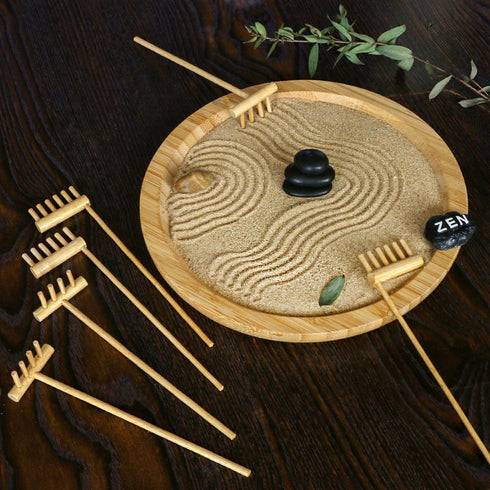 Mini Zen Garden Rake Tool - Japanese Tabletop Rock Sand Garden Tools Accessories Desktop Meditation Zen Decor Zen Gifts