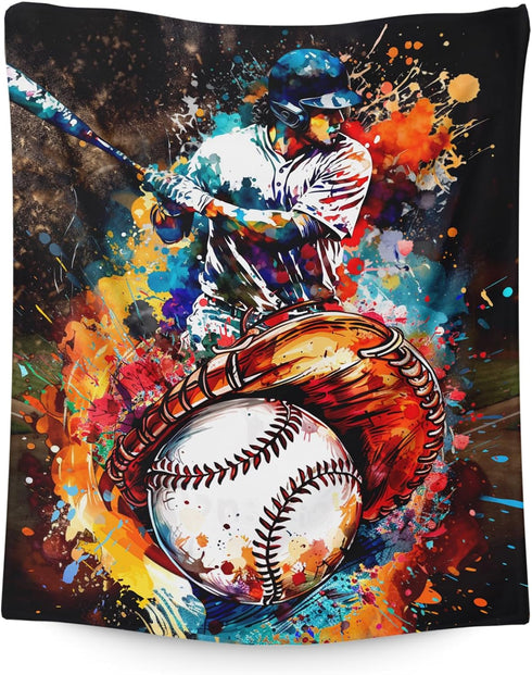 Baseball Blanket for Adults Sports Team Lovers, 80x60 Inches Cozy Lightweight Warm