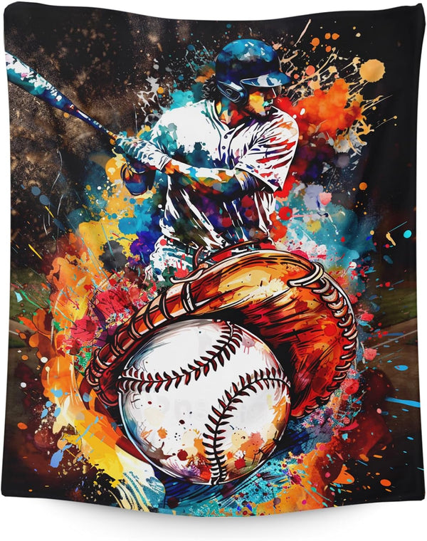 Baseball Blanket for Adults Sports Team Lovers, 80x60 Inches Cozy Lightweight Warm