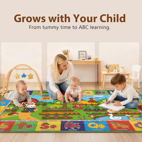 4x7 48"x80" Upgrade Ultra Non Slip ABC Rugs for Kids Playroom, Washable Alphabet Floor Mat for Toddlers, Educational